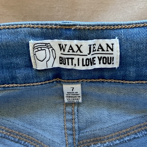 Wax Jean Butt I love you! Distressed style size 7 - Picture 2 of 9